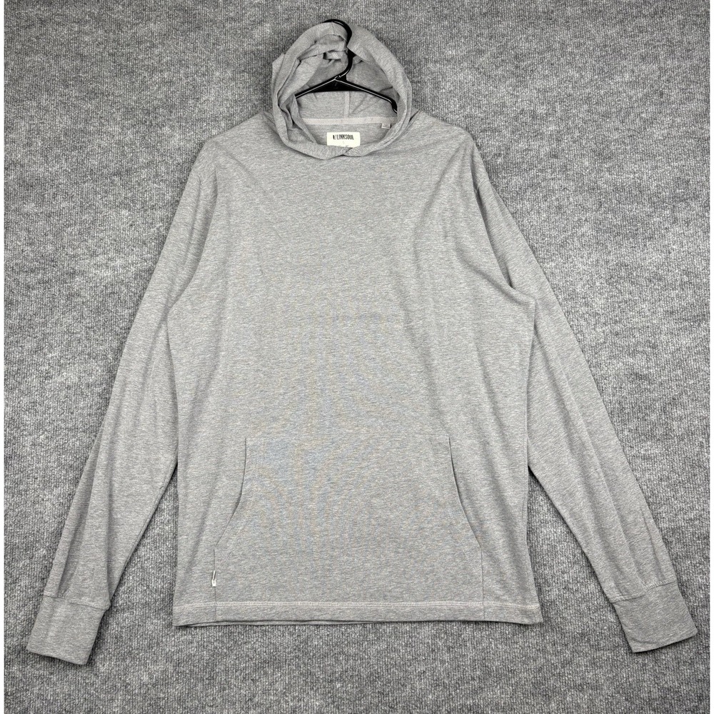 Linksoul Tempus Fugit Men's Large Gray Lightweight Golf Hoodie Organic Cotton